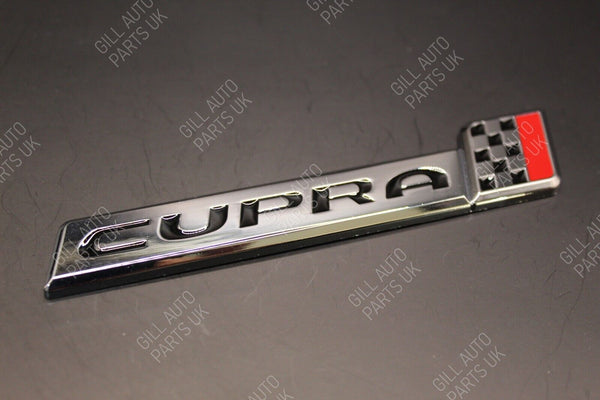 3D Chrome/Black Cupra Chequered Flag Badge Emblem for Seat