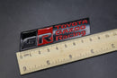 84mm X 23mm Matte Black Red GR Boot Rear Badge For Toyota Gazoo Racing