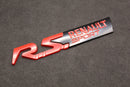 Red Black R.S. RS Boot Rear Side Fender Wing Badge For Renault Sport