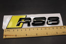 Gloss Black Yellow RS8 Rear Boot Badge Fit For AUDI