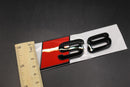 Gloss Black/Chrome Silver S8 Fits Audi Badge Letters Emblem Rear Trunk Boot Lid
