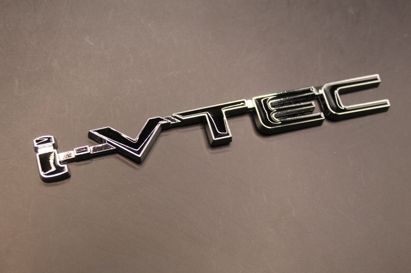 i-vtec i vtec Side Fender Wing Door Boot Badge Emblem Black Chrome Red for Honda