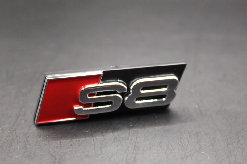 Chrome Silver S8 Front Grille Stick-On Badge Fit For AUDI
