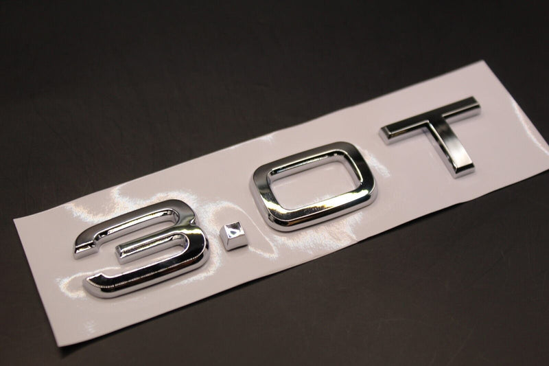 Chrome Silver 1.8T 2.0T 3.0T Boot Rear Trunk Tailgate Letters Badge FOR Audi