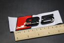 Gloss Black/Chrome Silver S5 Fits Audi Badge Letters Emblem Rear Trunk Boot Lid