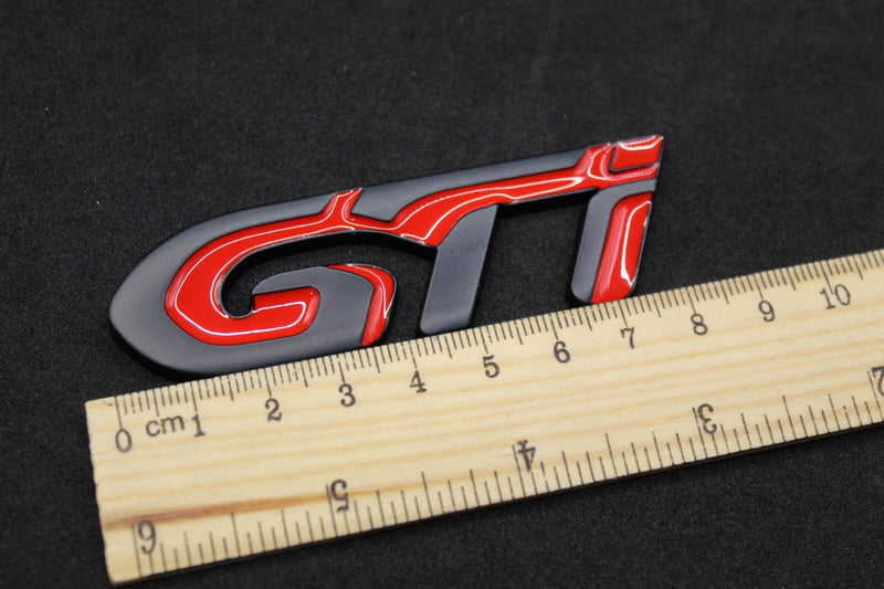 Matte Black Red GTi Boot Rear Tailgate Side Fender Wing Badge For Peugeot