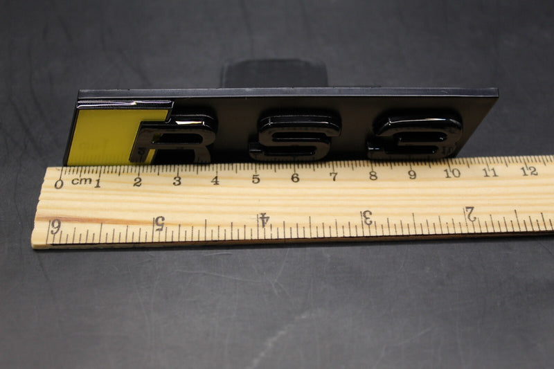 Gloss Black Yellow RS3 Front Grille Stick-On Badge Fit For AUDI