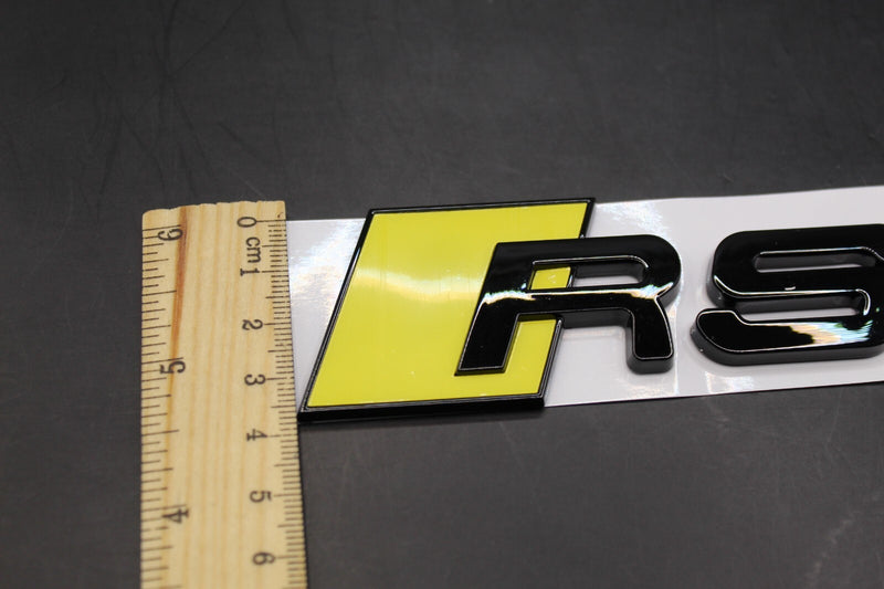 Gloss Black Yellow RSQ7 Rear Boot Badge Fit For AUDI