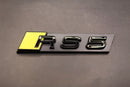 Gloss Black Yellow RS5 Front Grille Honeycomb & Rear Boot Badge Set Fit For AUDI