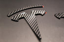 Carbon Fiber Style Model 3 Overlay Badge Set For Tesla Front/Rear/Steering Wheel