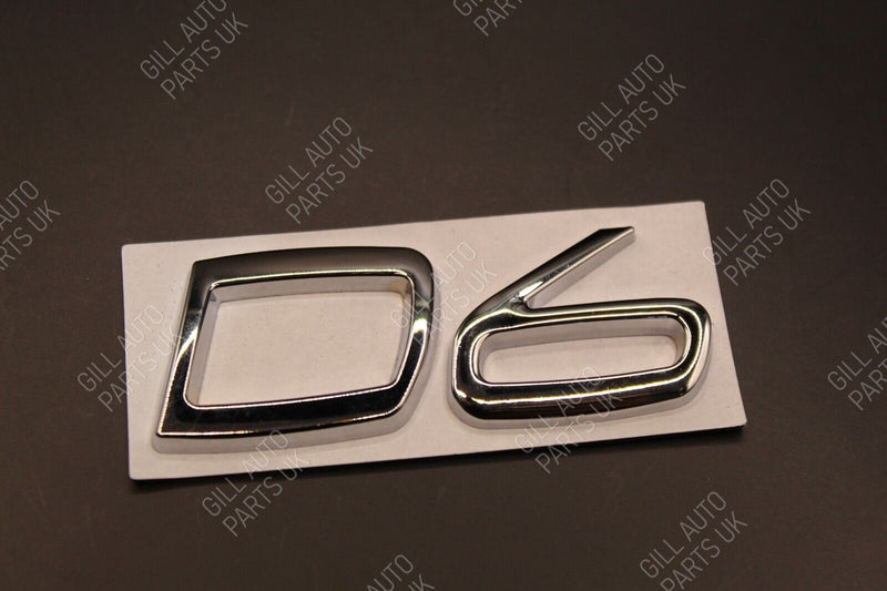 Gloss Matte Black Chrome D6 D 6 Metal Car Letters Badge Rear Boot FOR Volvo