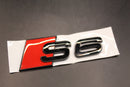 Gloss Black/Chrome Silver S6 Fits Audi Badge Letters Emblem Rear Trunk Boot Lid