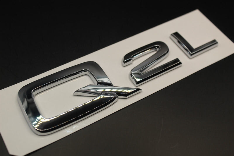 Gloss Black/Chrome Silver Q2L Fits Audi Badge Letters Emblem Rear Trunk Boot Lid