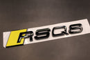 Gloss Black Yellow RSQ8 Rear Boot Badge Fit For AUDI