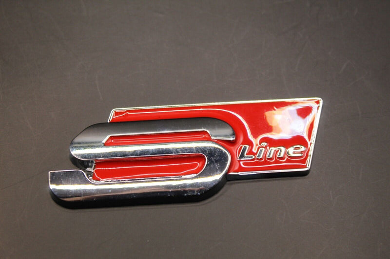 New S LINE Black Red Chrome Silver Badge Boot Rear FOR Audi