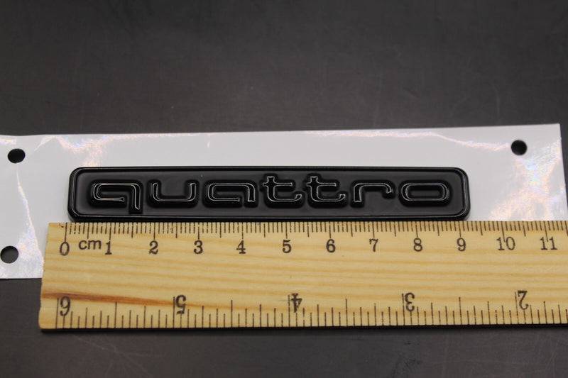 2pc Set quattro Gloss/Matte Black Front Grille Stick-On & Boot Badge For AUDI
