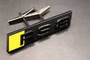 Gloss Black Yellow RS8 Front Grille Honeycomb Clip Bracket Badge Fit For AUDI