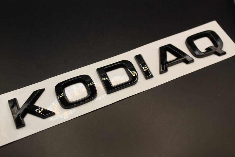 Gloss Black/Chrome Silver KODIAQ CAPITAL LETTERS For SKODA Badge Rear Boot