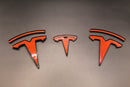 Matte Black Model 3 Overlay Badge Set For Tesla Front/Rear/Steering Wheel