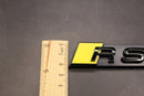 Gloss Black Yellow RS5 Front Grille Honeycomb Clip Bracket Badge Fit For AUDI