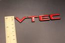 VTEC V TEC Side Fender Wing Door Boot Badge Emblem Black Chrome Red for Honda