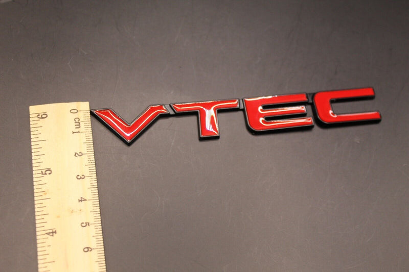 VTEC V TEC Side Fender Wing Door Boot Badge Emblem Black Chrome Red for Honda