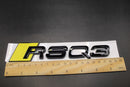 Gloss Black Yellow RSQ3 Front Grille Stick-On & Rear Boot Badge Set Fit For AUDI