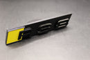Gloss Black Yellow RS8 Front Grille Stick-On Badge Fit For AUDI