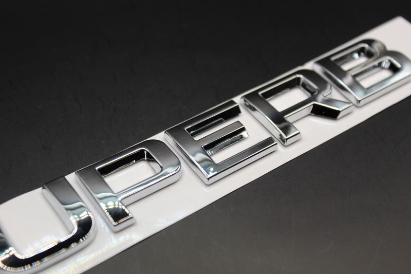 Gloss Black/Chrome Silver SUPERB CAPITAL LETTERS For SKODA Badge Rear Trunk Boot