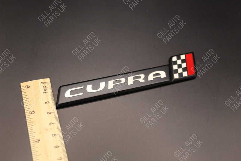 3D Chrome/Black Cupra Chequered Flag Badge Emblem for Seat