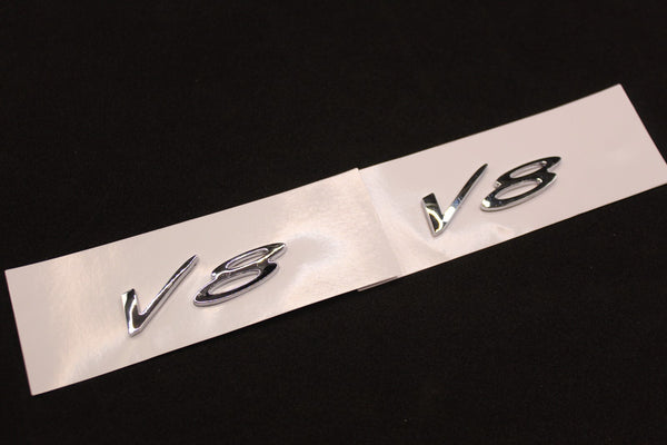 2Pc SET Chrome Silver V8 Boot Rear Tailgate Letters Badge Fit For Bentley