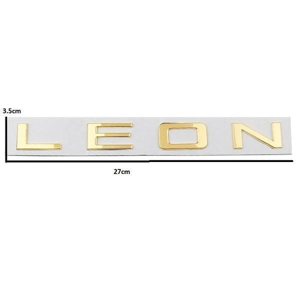 3D Shiny Gold LEON L E O N Rear Badge Letters FITS Seat Leon Cupra