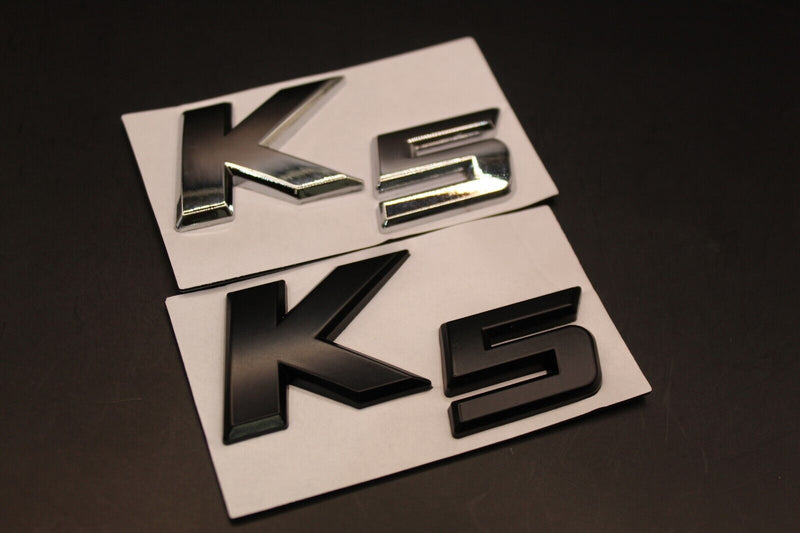 Matte Black Chrome Silver K5 LETTERS Badge Rear Boot Tailgate For KIA