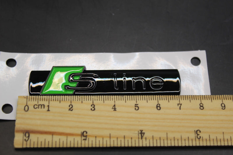 2pc Set S-Line Green Gloss Black Side Fender Wing Badge Set For AUDI