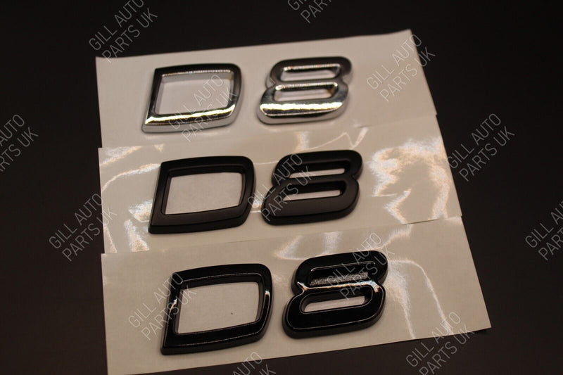 Gloss Matte Black Chrome D8 D 8 Metal Car Letters Badge Rear Boot FOR Volvo