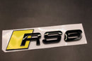 Gloss Black Yellow RS6 Rear Boot Badge Fit For AUDI