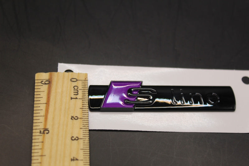2pc Set S-Line Purple Gloss Black Side Fender Wing Badge Set For AUDI