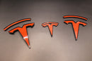 Gloss Black Black Model Y Overlay Badge Set For Tesla Front/Rear/Steering Wheel