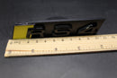 Gloss Black Yellow RS4 Front Grille Stick-On Badge Fit For AUDI