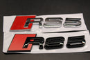 Gloss Black/Chrome Silver RS5 Fits Audi Badge Letters Emblem Rear Trunk Boot Lid