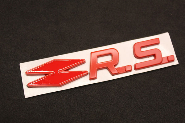 All Red R.S. RS Boot Rear Tailgate Side Fender Wing Badge For Renault