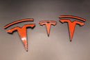 Carbon Fibre Style Model Y Overlay Badge Set For Tesla Front/Rear/Steering Wheel