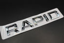 Gloss Black/Chrome Silver RAPID CAPITAL LETTERS For SKODA Badge Rear Trunk Boot