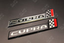 3D Chrome/Black Cupra Chequered Flag Badge Emblem for Seat