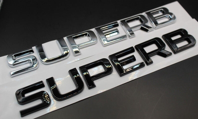 Gloss Black/Chrome Silver SUPERB CAPITAL LETTERS For SKODA Badge Rear Trunk Boot