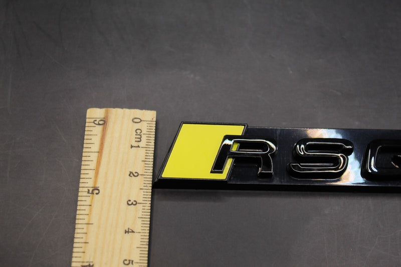 Gloss Black Yellow RSQ5 Front Grille Honeycomb Clip Bracket Badge Fit For AUDI