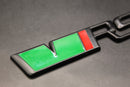 Green Black Red VRS Front Grille & Rear Boot Badge Set For Skoda