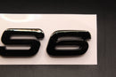Gloss Black Yellow RS6 Front Grille Stick-On & Rear Boot Badge Set Fit For AUDI