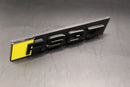 Gloss Black Yellow RSQ7 Front Grille Stick-On & Rear Boot Badge Set Fit For AUDI