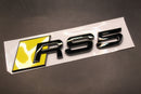 Gloss Black Yellow RS5 Rear Boot Badge Fit For AUDI